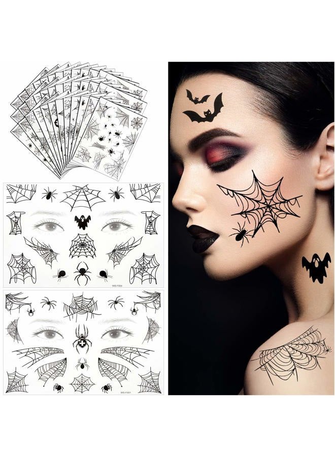 Zonon 36 Sheets Halloween Face Tattoo - Spider Webs, Temporary Body Art - Shoulder, Back, Spider Sticker - Witch Costume, Cosplay Theme Party - Women, Girls Favors - Image 1