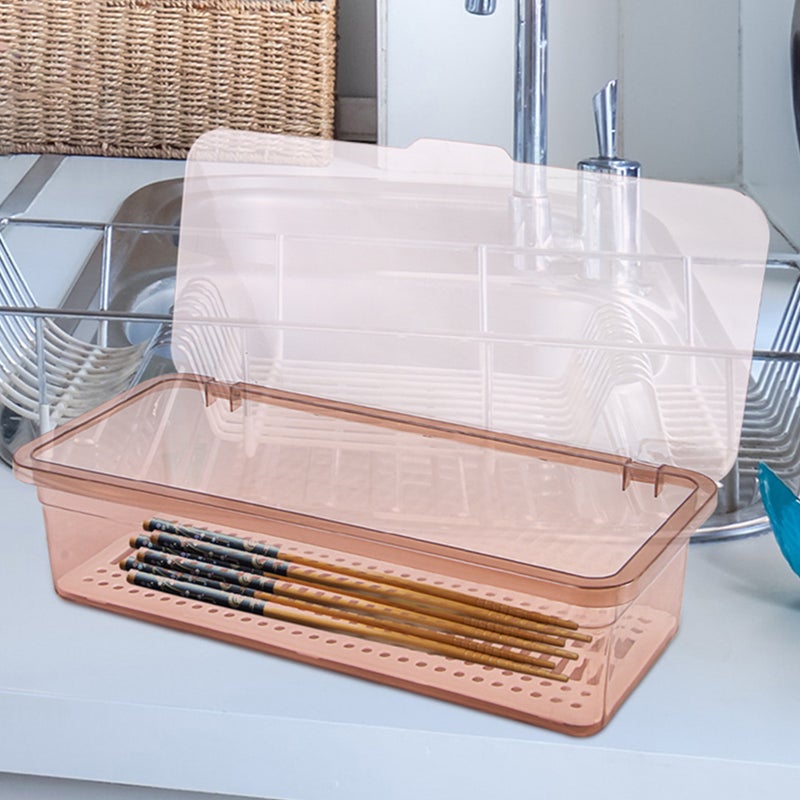 2pcs Flatware Tray Kitchen Drawer Organizer With Lid Kitchen Cutlery Tray Utensil Container - Image 2