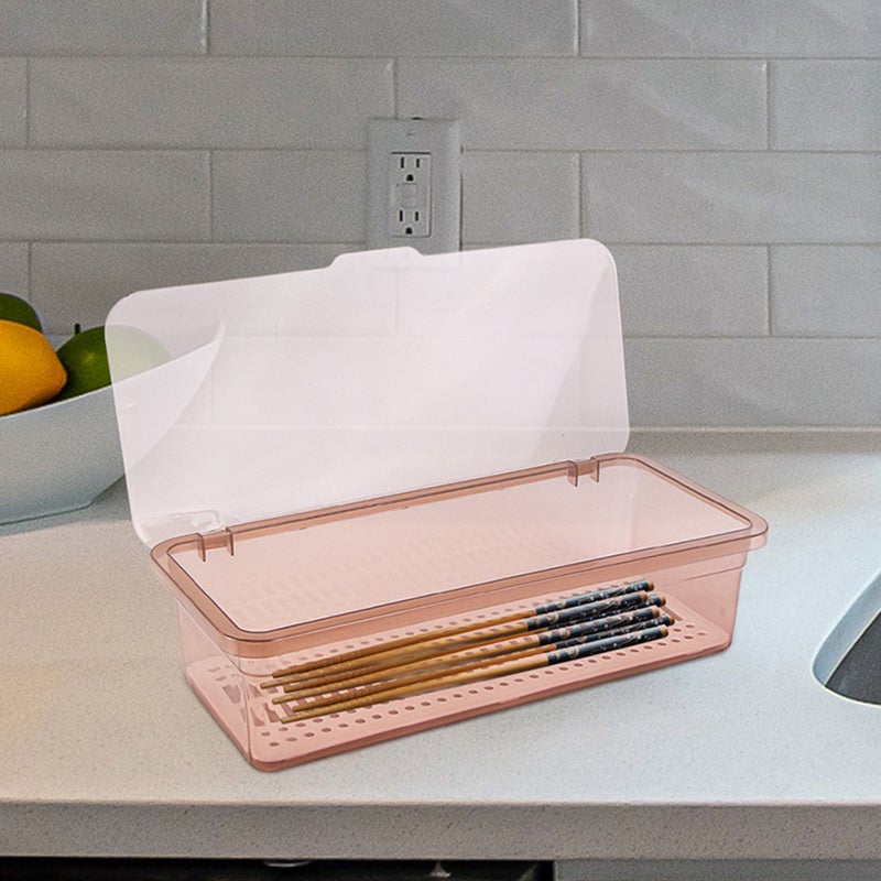2pcs Flatware Tray Kitchen Drawer Organizer With Lid Kitchen Cutlery Tray Utensil Container - Image 3