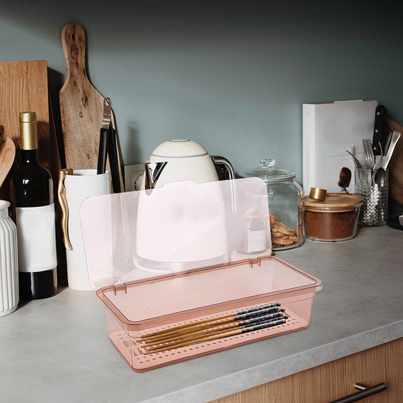 2pcs Flatware Tray Kitchen Drawer Organizer With Lid Kitchen Cutlery Tray Utensil Container - Image 5