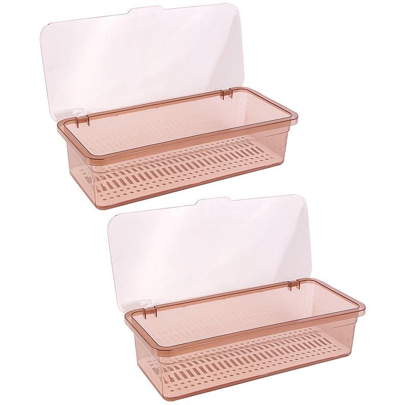 2pcs Flatware Tray Kitchen Drawer Organizer With Lid Kitchen Cutlery Tray Utensil Container - Image 1