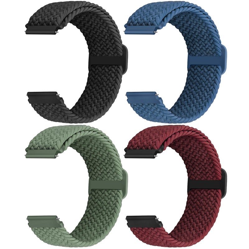 Acortjl 18mm Braided Watch Straps Compatible with Garmin Venu 3S/Venu 2S/Vivoactive 4S/Vicomove 3S/Fossil Women's Gen 6 42mm/5E 42mm/Gen 4 Venture HR/Charter HR/LG Watch Style Elastic Nylon Band Damen Herren - Image 1