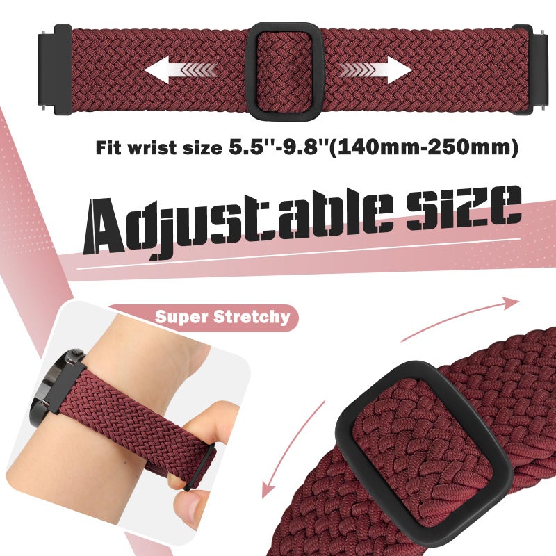 Acortjl 18mm Braided Watch Straps Compatible with Garmin Venu 3S/Venu 2S/Vivoactive 4S/Vicomove 3S/Fossil Women's Gen 6 42mm/5E 42mm/Gen 4 Venture HR/Charter HR/LG Watch Style Elastic Nylon Band Damen Herren - Image 5