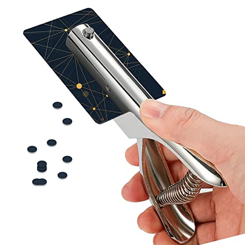 HNONPW Single Hole Punch 2 Inch Reach Deep Throat Heavy Duty Tab Zinc Alloy Silver Long 1/4 Inch Hand Held Leather Punch for Scrapbook Paper ID Card PVC Badge Photos - Image 1