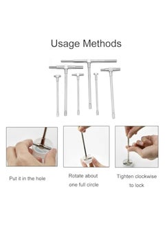 PROMASS 6Pcs Telescopic Gauge Set, T Bore Hole Gauge with 5/16″-6″(8-150mm) Adjustable High Precision Stainless Steel Easy to Carry for Hole Quick Inside Measurement Silver  - Image 4