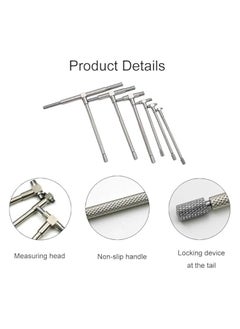 PROMASS 6Pcs Telescopic Gauge Set, T Bore Hole Gauge with 5/16″-6″(8-150mm) Adjustable High Precision Stainless Steel Easy to Carry for Hole Quick Inside Measurement Silver  - Image 3