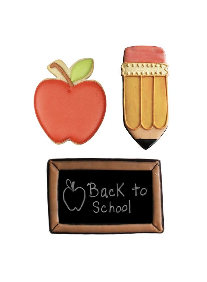 Ann Clark Cookie Cutters 3Piece Back To School & Teacher Appreciation Cookie Cutter Set With Recipe Booklet Apple Pencil - Image 4