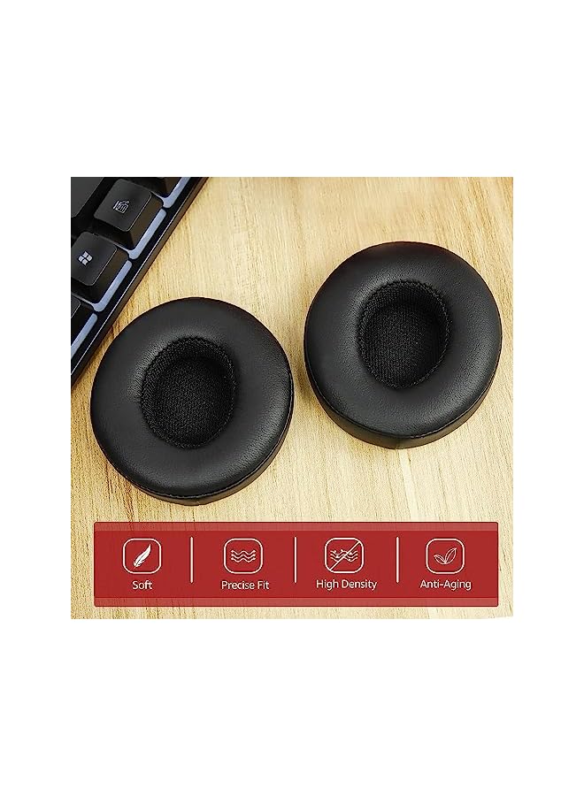 XICEN Earpad Replacement For Beats Solo 2 And 3 Wireless Wired Headphone Ear Cushion Premium Protein Leather Memory Foam Superb Comfortable Easy To Install Black - Image 2
