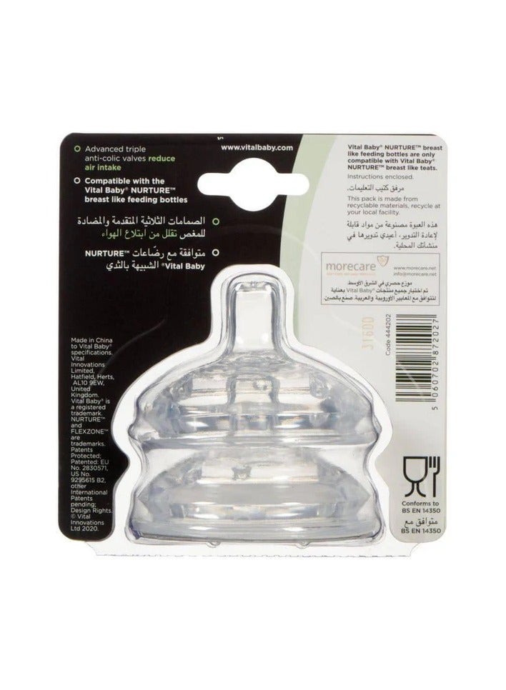 Vital Baby Nurture Breast-Like Nipple Fast Flow 6+ Months - 2 Pack - Image 3