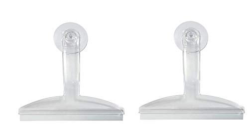 InterDesign Plastic Pack of 2 Squeegee Wiper Window Cleaner with Suction Hook Holder for Shower Glass Doors Floors Mirrors Car 8 x 8 Clear - Image 2