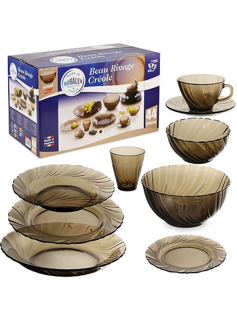 DURALEX Elegant 44-Piece Glass Dinnerware Set from Duralex – Made in France - Image 3