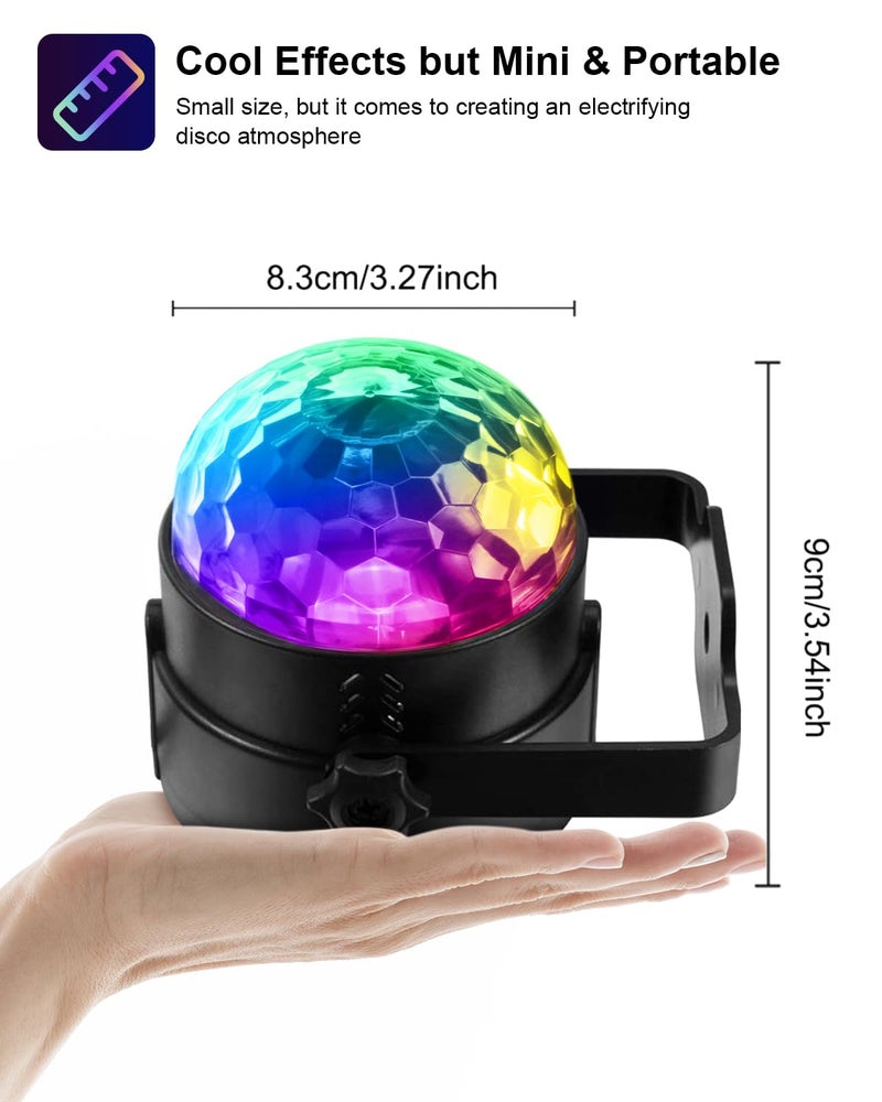 Luditek Sound Activated Party R Gb Disco Ball Light W/ Remote Control Dj Lighting,Strobe Lamp 7 Modes Stage Par Light For Home Dance Parties Bar Karaoke Xmas Club -2 Pack-Corded Electric,Led,Black - Image 2