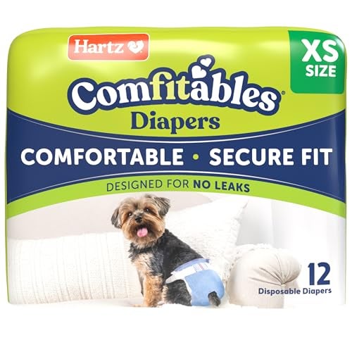 Hartz Comfitables Disposable Dog Diapers Size XS 12 Count Comfortable Secure Fit Easy to Put On Super Absorbent Male and Female Diaper - Image 1