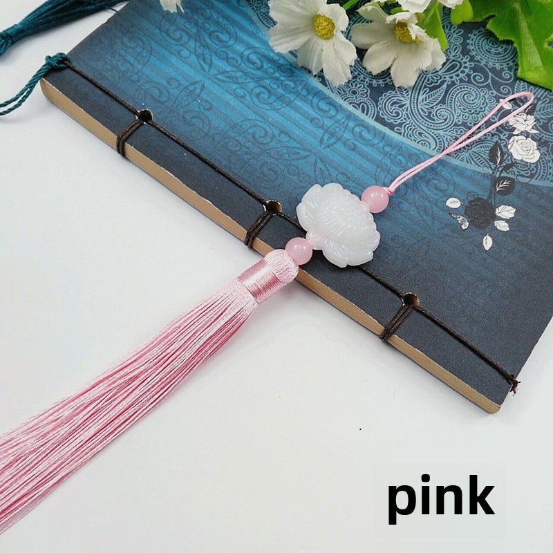 Generic Chinese Style Tassel Lotus Pendant Pink 