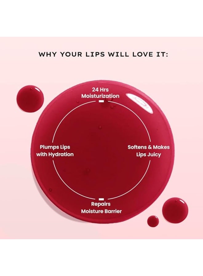 Hyphen Tinted Lip Balm | Brightens & Reduces Dark Lips & Pigmentation | 1% Vitamin E, Peptide & 2% Squalane | 24H Moisturization for Dry & Chapped Lips | Jelly Glaze (Red Shade)- 10g - Image 4