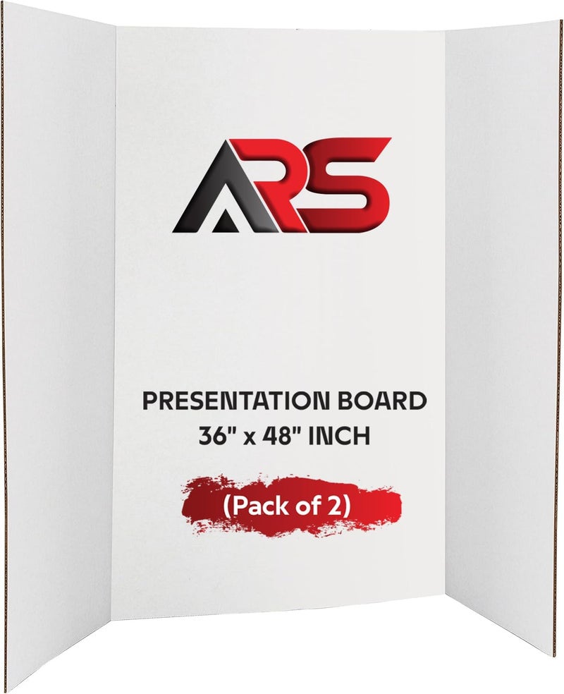 ARS White Trifold Presentation Board 36" x 48" - Pack of 2 - Image 1