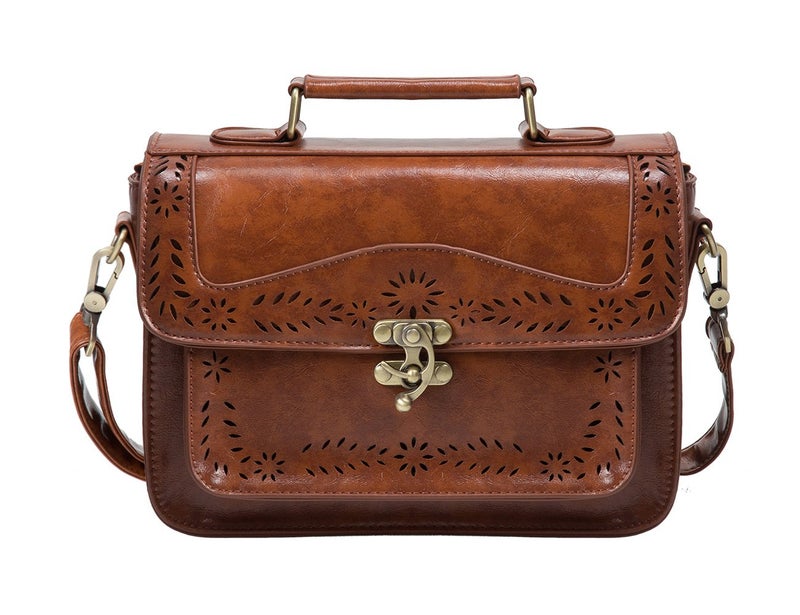 ECOSUSI Fashion PU Leather Satchel Purse Handbag Small College Crossbody Handbag for Women - Image 1