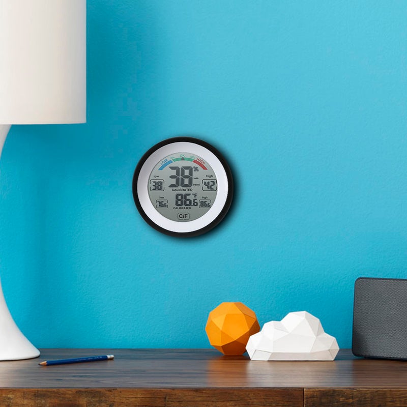 Temperature Humidity Meter: Black Touch Key Dual Measurement - Max Min Value Trend Display Hygrometer for Indoor Outdoor Home Use - Image 4