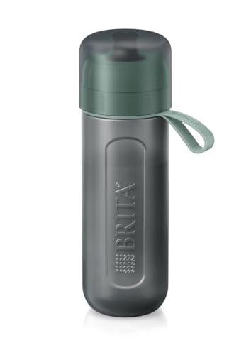 BRITA Sports Water Filter Bottle Model Active Dark Green 600ml incl 2x MicroDisc Filters squeezable BPAfree onthego bottle filters chlorine organic impurities hormones pesticides - Image 3