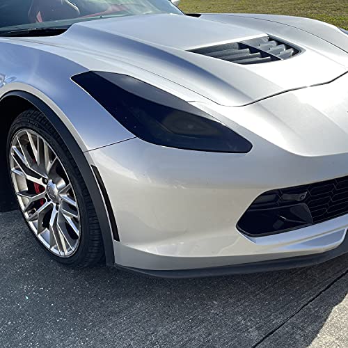 SlickMod PreCut Vinyl Smoke Tint for 2014-2019 Chevy Corvette C7 Headlight (1. Headlight, 20% Dark Smoke) - Image 4