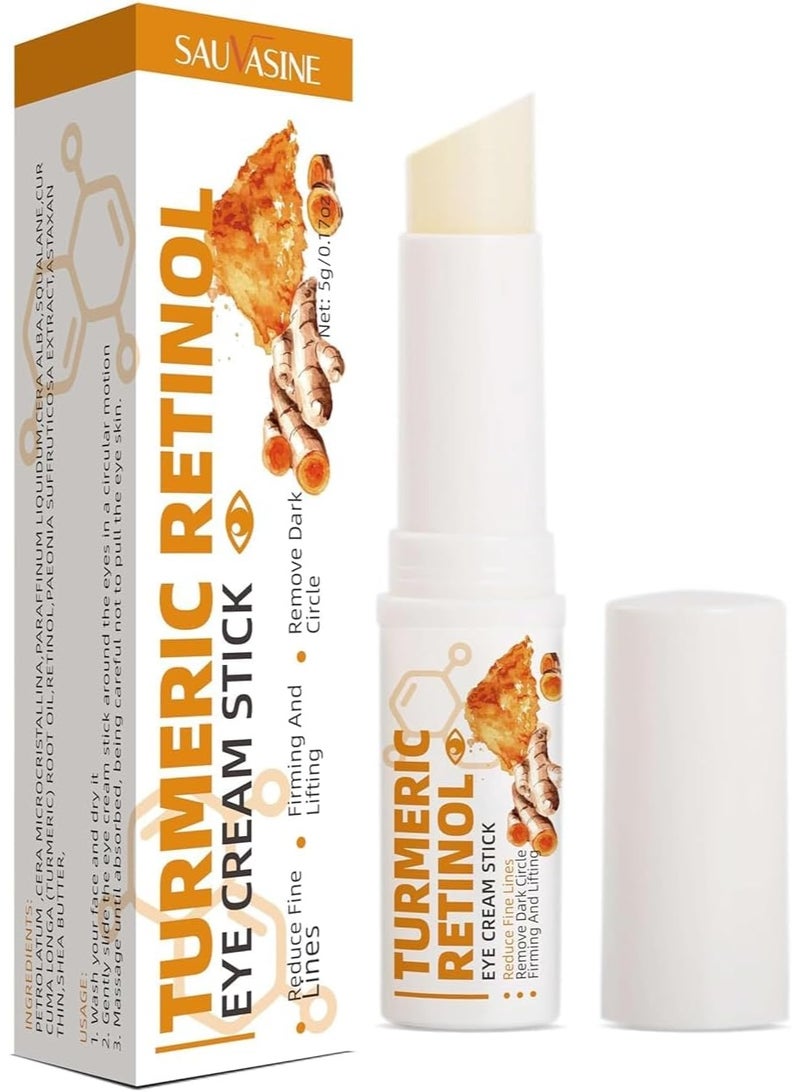 SAUVASINE Turmeric & Retinol Eye Stick – Hydrating Eye Balm for Dark Circles, Under Eye Bags & Wrinkles, Anti-Aging Eye Cream to Reduce Fine Lines, Visible Brightening Results 5g - Image 1