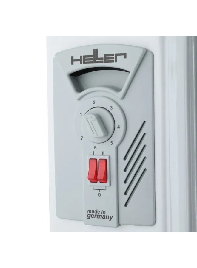 Heller MAS2013 Electric Oil Heater, 13 Fins, 2275/2500 Watts - Light Gray - Image 2