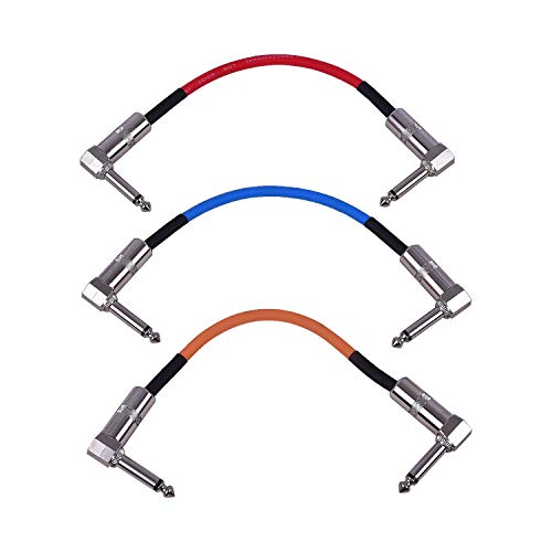 Kadence UltraFlex 6 Inch Guitar Patch Cable, Guitar Effect Pedal Cables, Multicolour Pack of 3 - Image 2