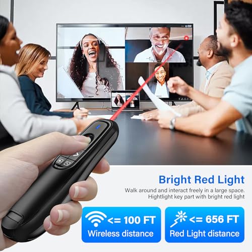 NinjaABXY 2-in-1 USB Type C Presentation Clicker, Wireless Presentation Clicker PowerPoint Presenter Remote with Volume Control, Powerpoint Clicker with Slide Advancer for Computer/Laptop/Mac - Image 4