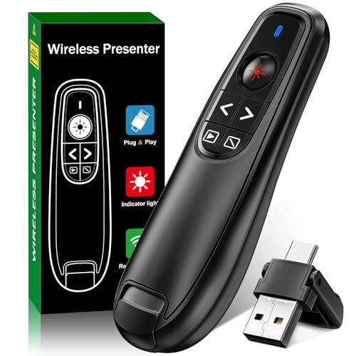 NinjaABXY 2-in-1 USB Type C Presentation Clicker, Wireless Presentation Clicker PowerPoint Presenter Remote with Volume Control, Powerpoint Clicker with Slide Advancer for Computer/Laptop/Mac - Image 1