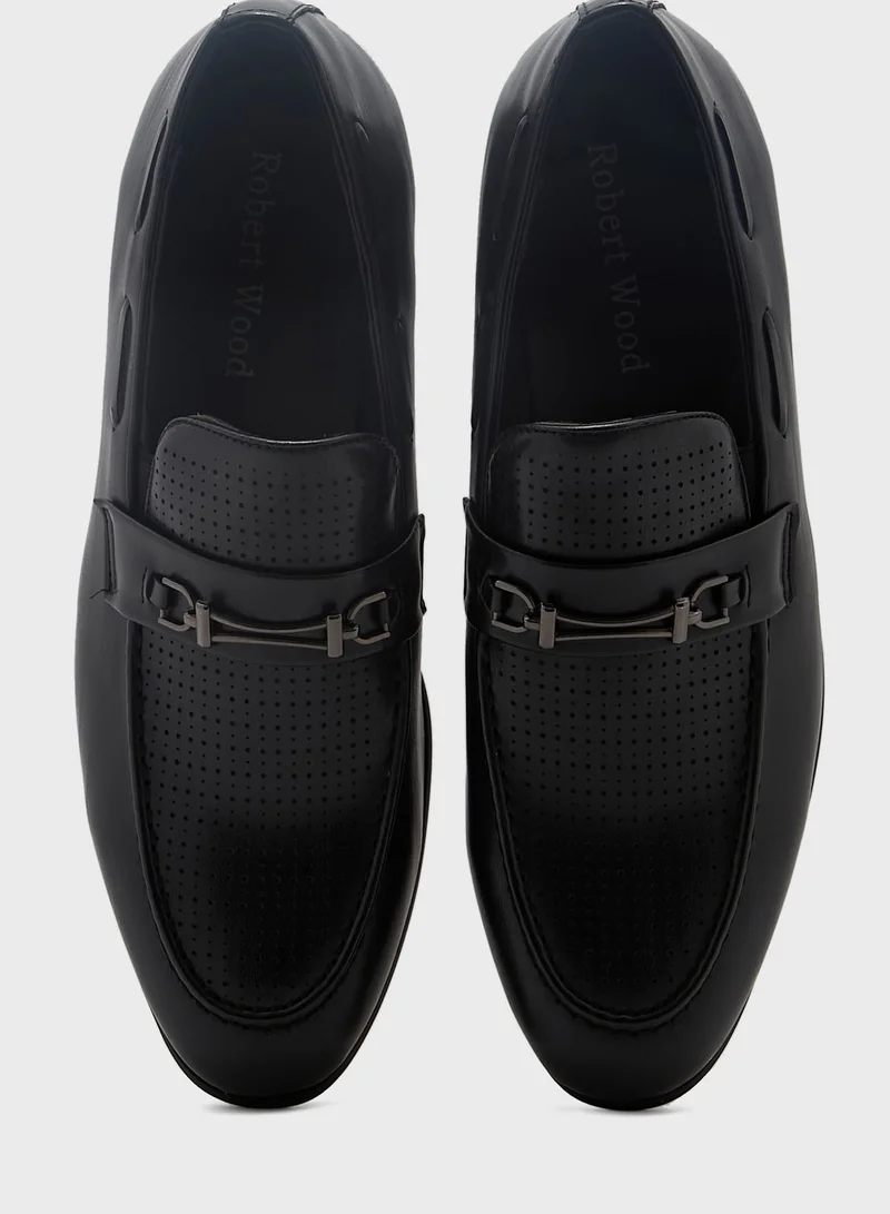 Robert Wood Metal Trim Saddle Formal Slip Ons