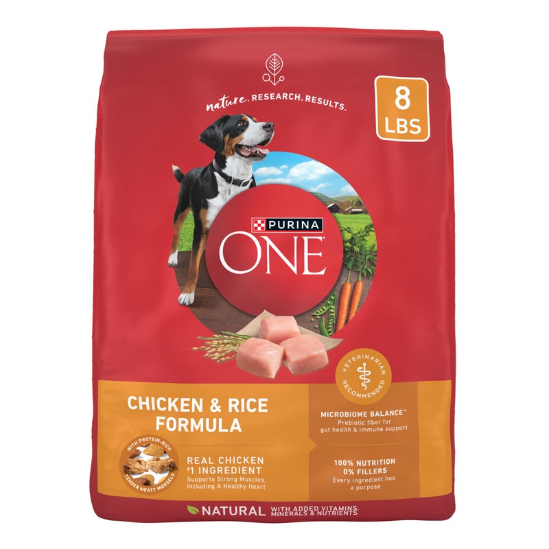 Purina ONE Chicken and Rice Formula Dry Dog Food - 8 lb. Bag - Image 1