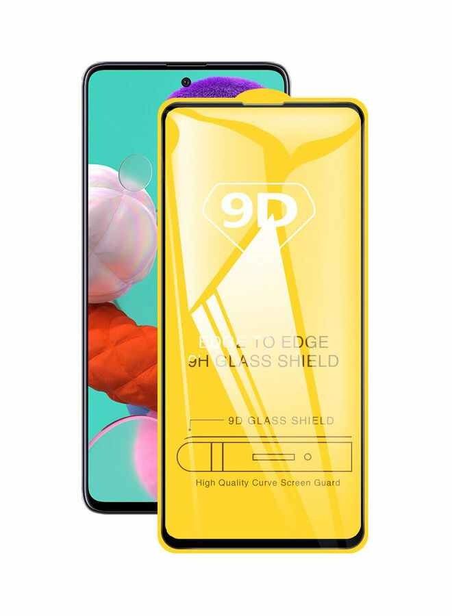 بورتوني زجاج مقوى 9D لهاتف Samsung Galaxy A71 واقي شاشة صمغ كامل أسود - Image 1