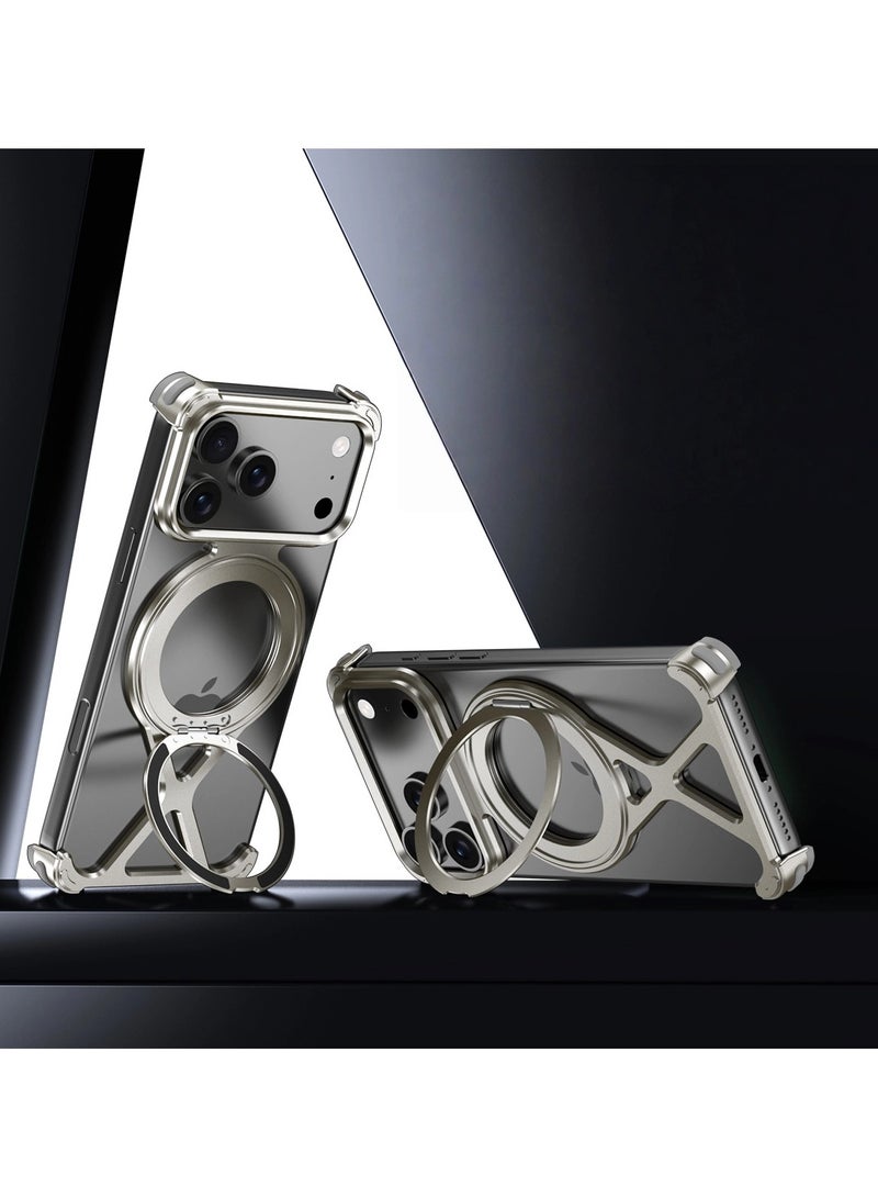 عام case for iPhone 17 Pro Rotating Magnetic Stand  Aluminium Alloy Heat Dissipation Drop Protection Case MagSafe Compatible Cases