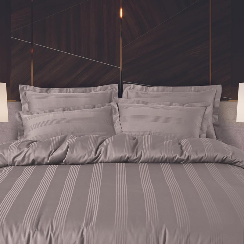 Malako Malako Turin Jacquard Taupe Brown 100 Cotton Super King Size Duvet CoverQuilt Cover - Image 5