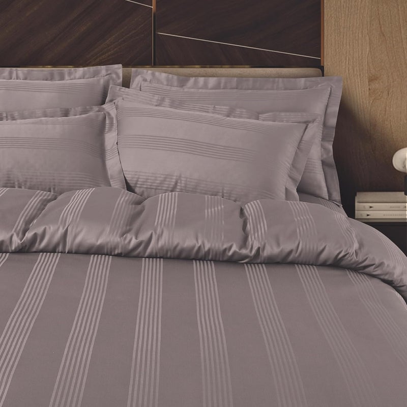 Malako Malako Turin Jacquard Taupe Brown 100 Cotton Super King Size Duvet CoverQuilt Cover - Image 2