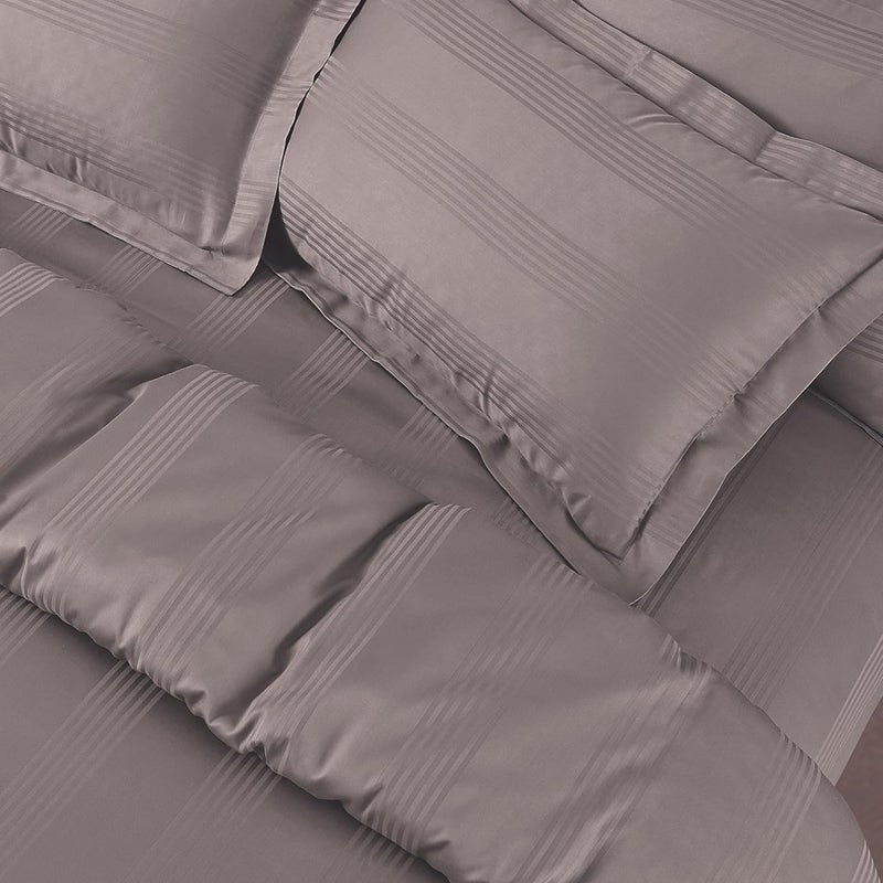 Malako Malako Turin Jacquard Taupe Brown 100 Cotton Super King Size Duvet CoverQuilt Cover - Image 3
