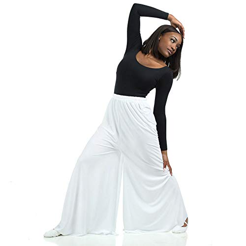 Danzcue Womens Celebration of Spirit Palazzo Pants, White, Small - Image 1