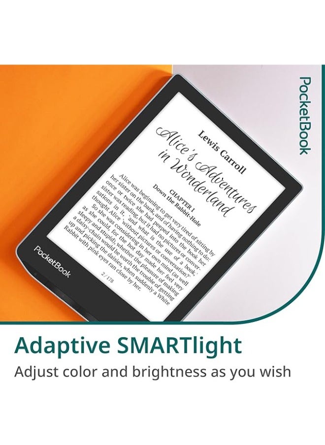 PocketBook - VERSE E-READERS | Eye-Friendly 6'' E-Ink Carta™ HD Touchscreen | Adjustable SMARTlight | Up to 1 Month of Battery Life | WiFi & Memory Card Slot | E-Book Reader - Mist Grey - Image 1