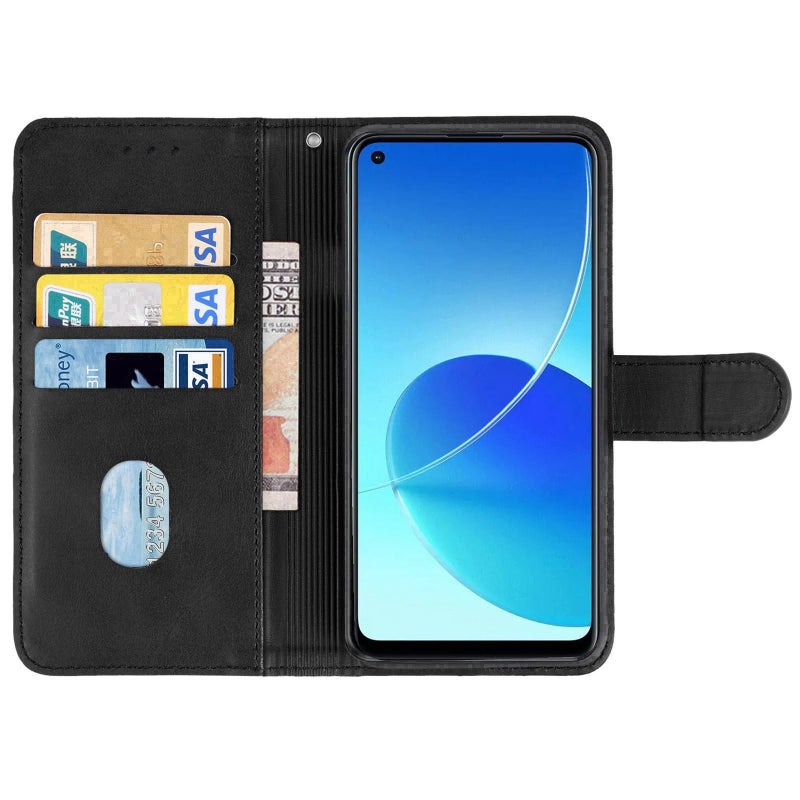 HuHa Case Cover Leather Phone Case For OPPO Reno6 Z(Black) - Image 3