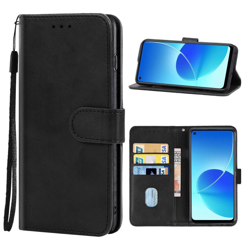 HuHa Case Cover Leather Phone Case For OPPO Reno6 Z(Black) - Image 1