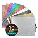 MerryMade Glitter Heat Transfer Vinyl HTV 12x10 Bundle 10 Sheets Glitter Iron on Vinyl for Cricut Silhouette Cameo HTV Easy to Cut Weed for T Shirts Caps Other Crafting DesignAssorted - Image 2