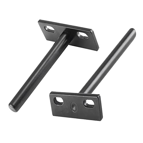 Luomorgo 4 Pcs Floating Shelf Bracket 4 Inch Shelf Brackets Heavy Duty Black Blind Shelf Support Bracket, Hidden Wall Mounted Shelf Brackets with Screws & Wall Plugs - Image 3