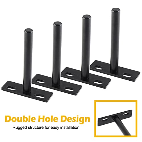 Luomorgo 4 Pcs Floating Shelf Bracket 4 Inch Shelf Brackets Heavy Duty Black Blind Shelf Support Bracket, Hidden Wall Mounted Shelf Brackets with Screws & Wall Plugs - Image 4