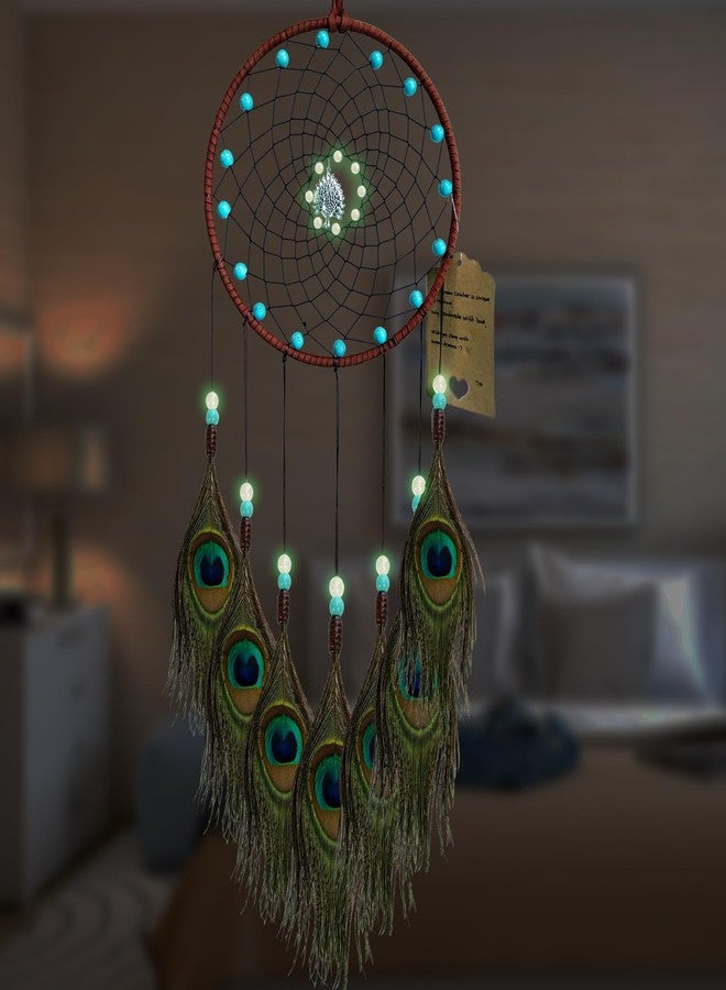 Awlee Dream Catchers Kids Room Wall Decor Dreamcatcher Handmade Peacock Feather for Girls Boys Bedroom Decoration Gift - Image 1