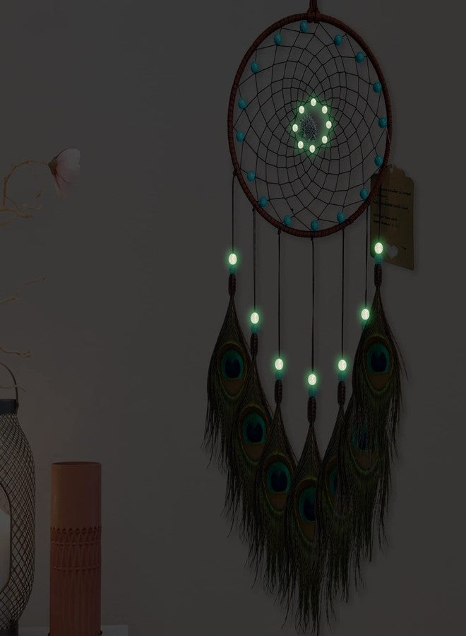 Awlee Dream Catchers Kids Room Wall Decor Dreamcatcher Handmade Peacock Feather for Girls Boys Bedroom Decoration Gift - Image 4