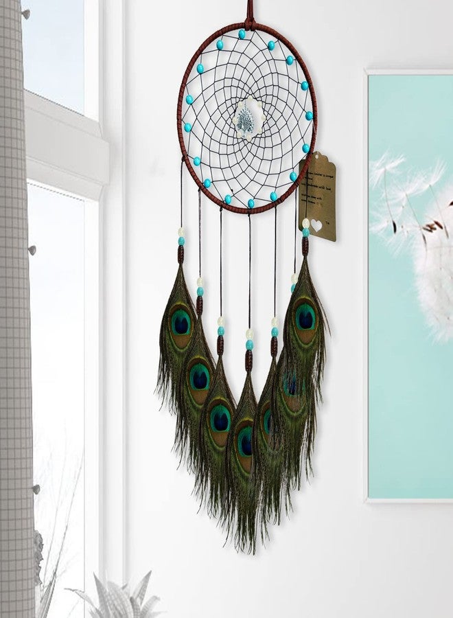 Awlee Dream Catchers Kids Room Wall Decor Dreamcatcher Handmade Peacock Feather for Girls Boys Bedroom Decoration Gift - Image 5