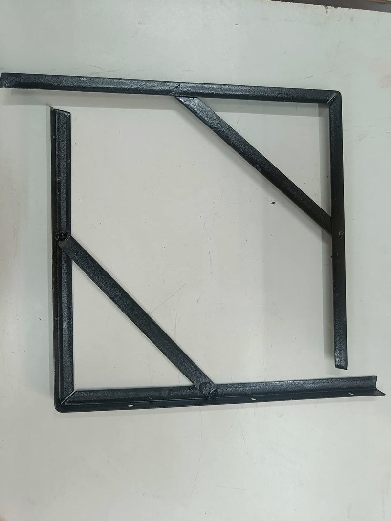 FTE Heavy Duty Small Right Angles L Angles Clamps Brackets Made of Strong 2mm Iron bar Set of 2 Pieces for shelve Support with Three Hole Black  - Image 1
