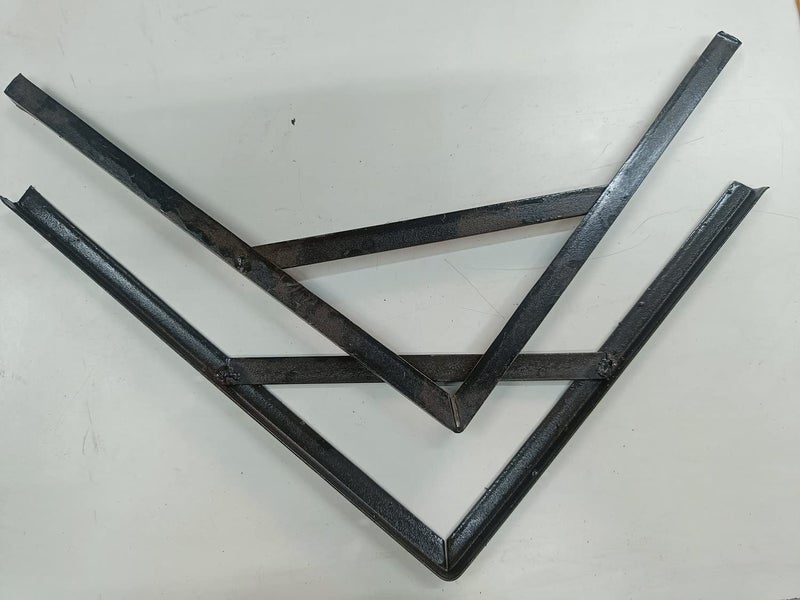 FTE Heavy Duty Small Right Angles L Angles Clamps Brackets Made of Strong 2mm Iron bar Set of 2 Pieces for shelve Support with Three Hole Black  - Image 2