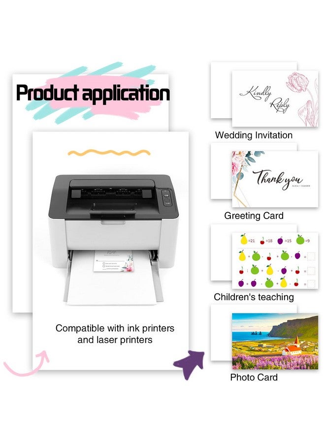 Prudiut 100 Pack 4X6 Cardstock Paper, 80Lb White Blank Index Cards Thick Paper Heavyweight Cardstock For Printer, Postcards, Wedding Invitation, Thankyou Cards - Image 4