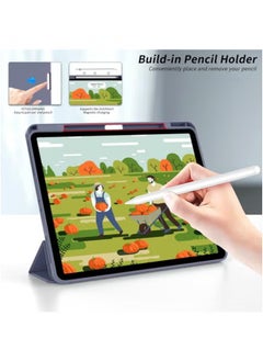 LCYLJGY Cover Case For iPad Pro 11 Inch Pro 11 inch 2022/2021/2020/2018 Gen with Pencil Holder Smart iPad Case Support Touch ID and Auto Wake/Sleep with Auto 2nd Gen Pencil Charging Lavender  - Image 3